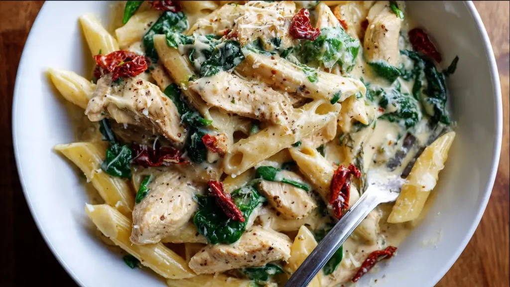 Creamy Tuscan Chicken Pasta (Quick Weeknight Dinner Recipe)