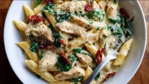 Creamy Tuscan Chicken Pasta (Quick Weeknight Dinner Recipe)