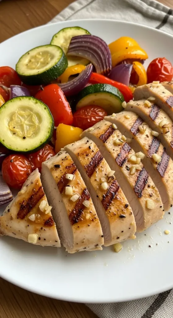 Healthy Lemon Garlic Chicken with Veggies (Light & Easy Dinner)