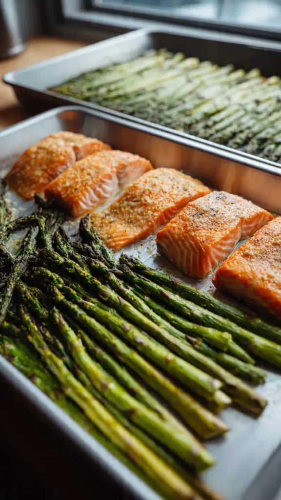 Light Baked Salmon with Asparagus (Simple Healthy Dinner)