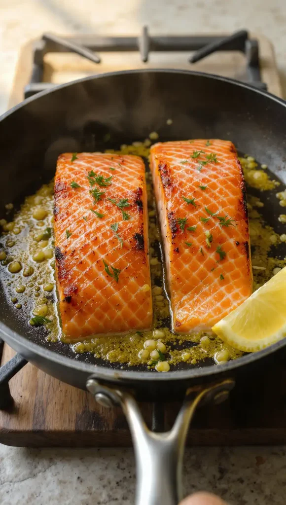 6. Skillet Salmon with Lemon Herb Butter