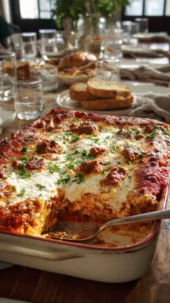 Baked Ziti with Sausage and Mozzarella (Hearty Family Dinner Recipe)