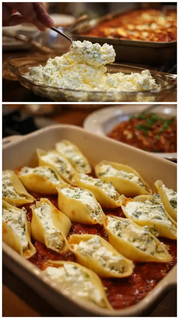 Cheesy Stuffed Shells with Ricotta and Meat Sauce (Easy Family Dinner)