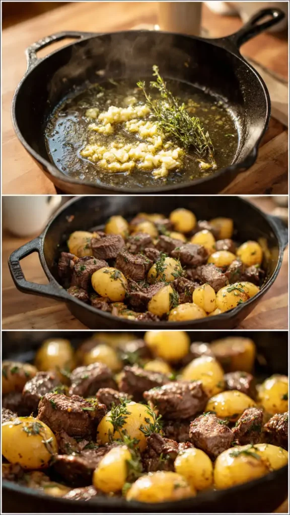 Garlic Butter Steak Bites with Potatoes (Quick Skillet Dinner)