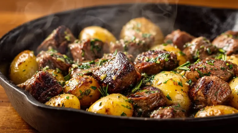 Garlic Butter Steak Bites with Potatoes (Quick Skillet Dinner)