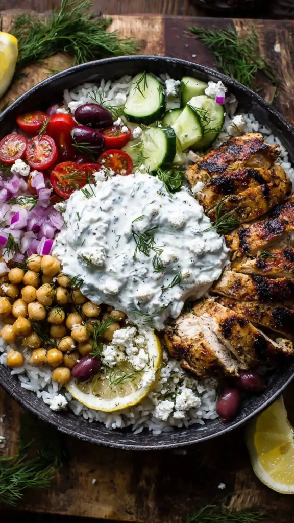 Greek Chicken Bowl with Tzatziki