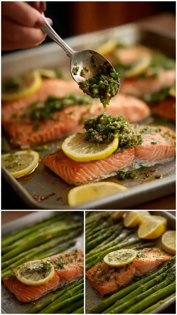 Lemon Herb Baked Salmon with Roasted Asparagus