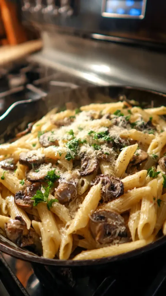 One Pan Creamy Mushroom Pasta