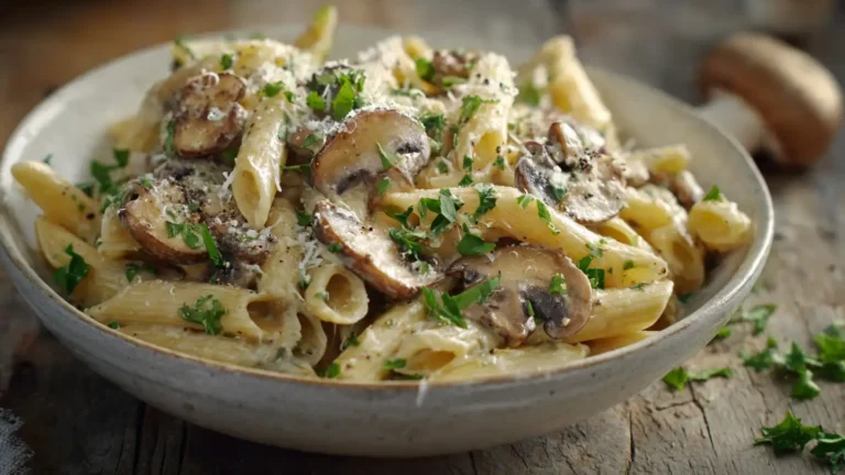 One Pan Creamy Mushroom Pasta (No-Drain Method)
