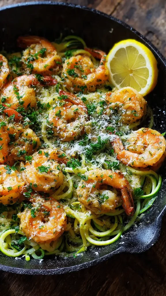 One-Pan Garlic Shrimp and Zucchini Noodles