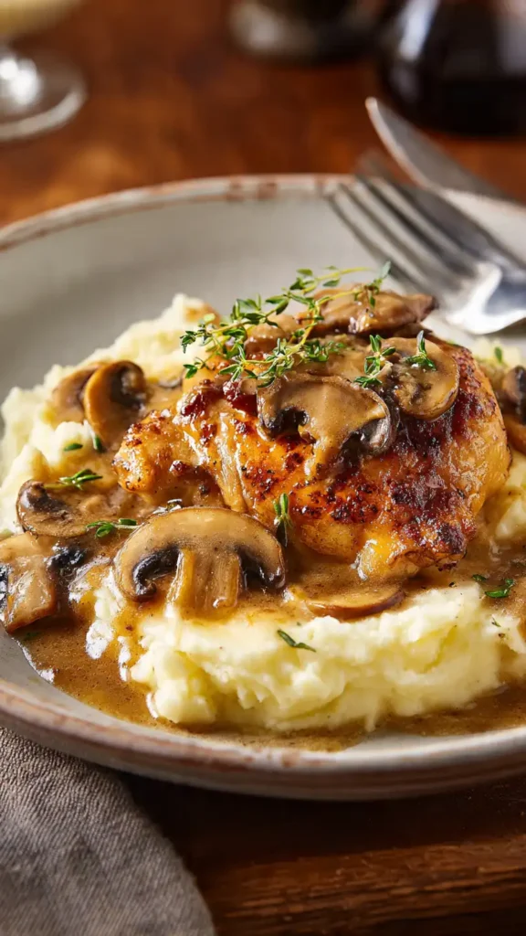 Smothered Chicken with Mushroom Gravy