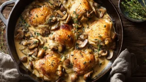 Smothered Chicken with Mushroom Gravy (Hearty Southern Comfort Dinner)