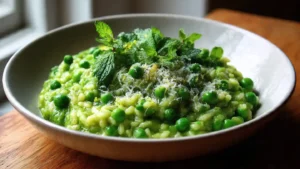 Spring Pea and Mint Risotto (Lightened Up)
