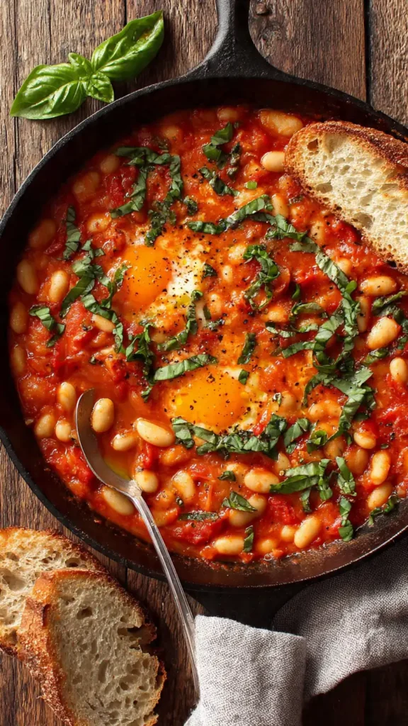 White Bean and Tomato Skillet with Fresh Basil (Ready in 25 Minutes!)