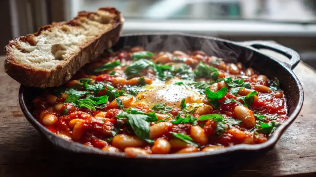 White Bean and Tomato Skillet with Fresh Basil (Ready in 25 Minutes!)