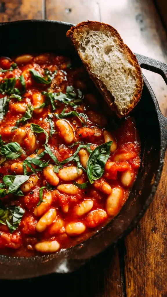 White Bean and Tomato Skillet with Fresh Basil (Ready in 25 Minutes!)