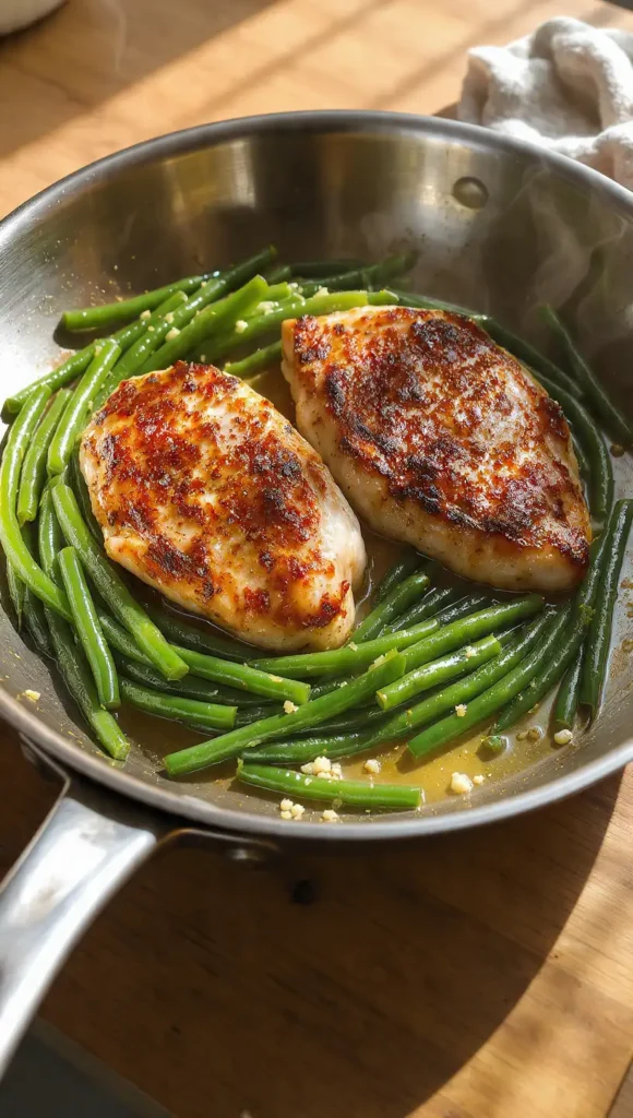1. Easy One Pan Chicken with Garlic Butter and Green Beans