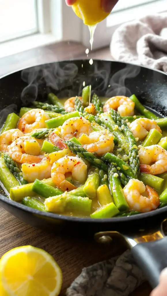 3. Easy One Pan Shrimp with Lemon and Asparagus