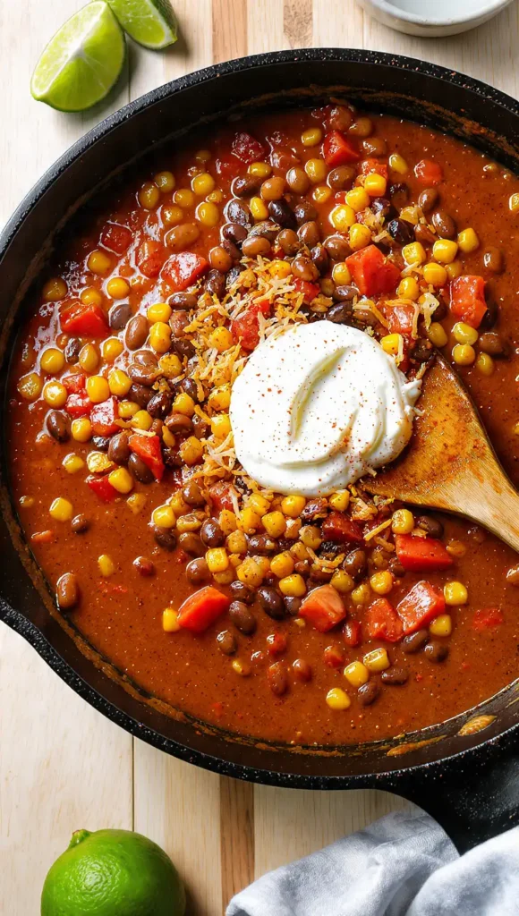 5. One Pan Vegetarian Black Bean and Corn Skillet