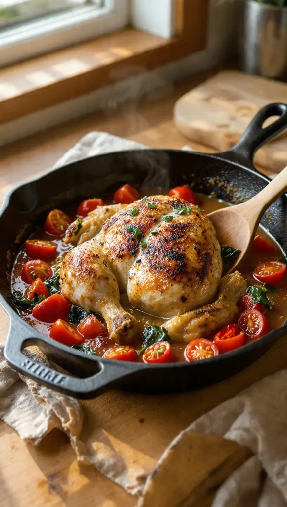 7. One Pan Chicken Breast with Tomatoes and Spinach