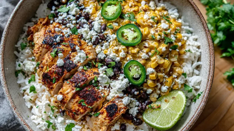 Healthy Street Corn Chicken Rice Bowl