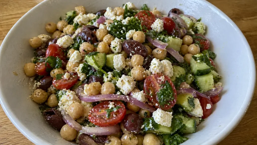 Mediterranean Feta Chickpea Salad: Fresh, Healthy & Ready in 10 Minutes