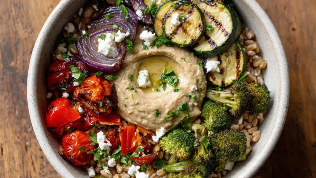 Roasted Veggie and Hummus Grain Bowl (My Go-To Weeknight Win)