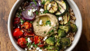 Roasted Veggie and Hummus Grain Bowl (My Go-To Weeknight Win)