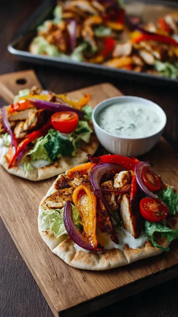 Sheet Pan Chicken Pitas with Herby Ranch