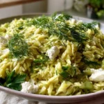 Lemon Orzo Salad with Cucumber, Feta and Herbs