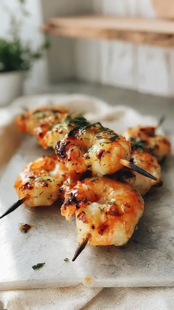 Grilled Shrimp Skewers with Garlic Herb Marinade (Easy Summer Dinner)